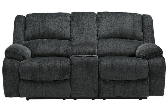 Draycoll Slate Reclining Loveseat with Console -  - Luna Furniture