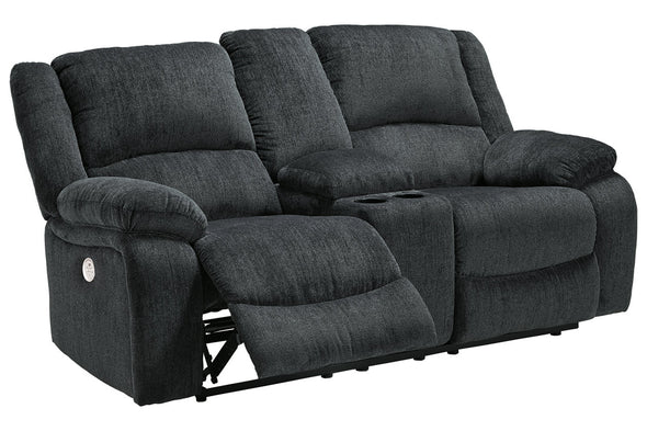 Draycoll Slate Power Reclining Loveseat with Console -  - Luna Furniture