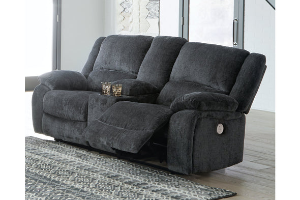 Draycoll Slate Power Reclining Loveseat with Console -  - Luna Furniture
