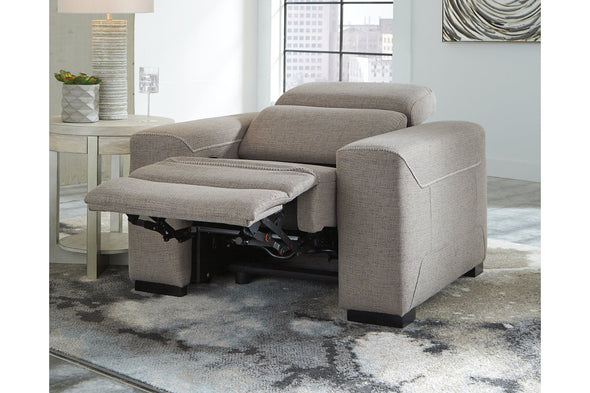 Mabton Gray Power Recliner -  - Luna Furniture