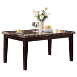 Teague Espresso Faux-Marble Top Dining Table -  - Luna Furniture