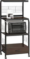 Kitchen Shelf Black/Brown on Casters - Luna Furniture