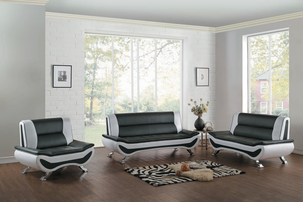 Veloce Black/White Loveseat - Luna Furniture