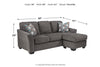 Brise Slate Sofa Chaise -  - Luna Furniture