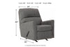 Dalhart Charcoal Recliner -  - Luna Furniture
