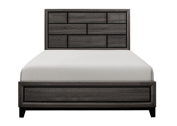 Davi Gray King Panel Bed - Luna Furniture