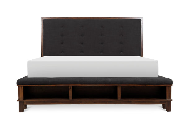 Watson Brown Queen Upholstered Storage Panel Bed