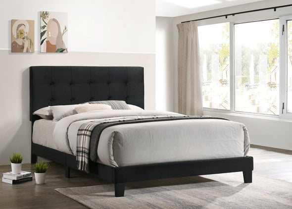 Misty Black Full Platform Bed - Luna Furniture