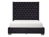 Franco Black Velvet Queen Upholstered Bed