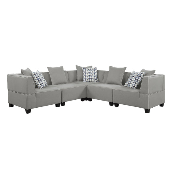 9357GY*5SC (5)5-Piece Modular Sectional - Luna Furniture
