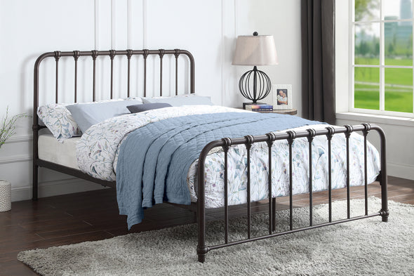 Bethany Dark Bronze Queen Metal Platform Bed - Luna Furniture