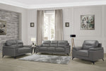 Mischa Dark Gray Top-Grain Leather Living Room Set - Luna Furniture
