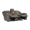 9528BRG-2PWH Power Double Reclining Love Seat with Center Console, Power Headrests and USB Ports - Luna Furniture