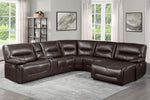 9579BRW*6LRRCPW (6)6-Piece Power Reclining Sectional with Right Chaise - Luna Furniture