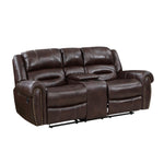9668NBR-2 Double Glider Reclining Love Seat with Center Console - Luna Furniture