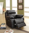 Marille Black Bonded Leather Reclining Chair - Luna Furniture