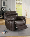 Marille Brown Bonded Leather Reclining Chair - Luna Furniture
