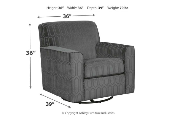 Zarina Graphite Accent Chair -  - Luna Furniture