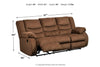 Tulen Chocolate Reclining Sofa -  - Luna Furniture