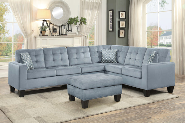 Lantana Gray Reversible Sectional - Luna Furniture