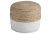 Sweed Valley Natural/White Pouf - Ashley - Luna Furniture
