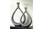 Dimaia Antique Silver Finish Vase, Set of 2 -  - Luna Furniture