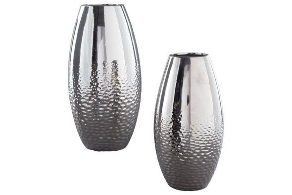 Dinesh Silver Finish Vase, Set of 2 -  - Luna Furniture