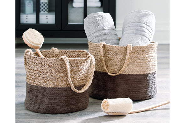 Parrish Natural/Charcoal Basket, Set of 2 -  - Luna Furniture