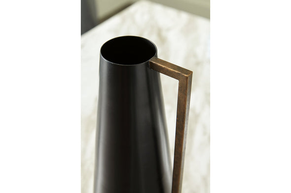 Pouderbell Black/Gold Finish Vase