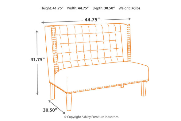 Beauland Ivory Accent Bench -  - Luna Furniture