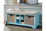 Dowdy Teal Storage Bench -  - Luna Furniture