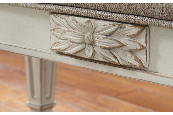 Realyn Antique White Accent Bench -  - Luna Furniture