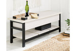 Rhyson White Storage Bench -  - Luna Furniture