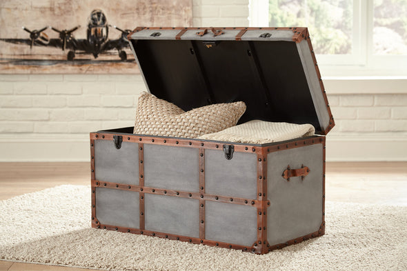 Amsel Gray Storage Trunk - Ashley - Luna Furniture