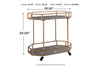 Daymont Gold Finish Bar Cart -  - Luna Furniture