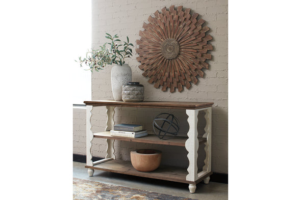 Alwyndale Antique White/Brown Sofa/Console Table -  - Luna Furniture