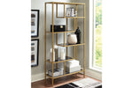 Frankwell Gold Finish Bookcase - Ashley - Luna Furniture