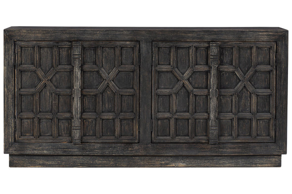 Roseworth Distressed Black Accent Cabinet -  - Luna Furniture