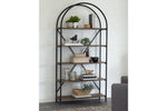 Galtbury Brown/Black Bookcase -  - Luna Furniture