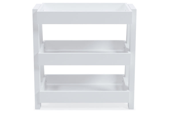 Blariden White Shelf Accent Table
