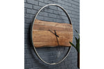 Panchali Brown/Silver Finish Wall Clock -  - Luna Furniture