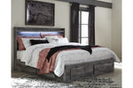 Baystorm Gray King Panel Bed with 6 Storage Drawers