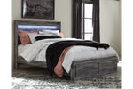 Baystorm Gray Queen Panel Bed with 2 Storage Drawers