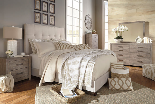 Culverbach Gray Upholstered Panel Bedroom Set