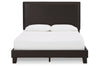 Mesling Dark Brown Queen Upholstered Bed -  - Luna Furniture