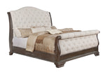 Sheffield Antique Gray Queen Upholstered Sleigh Bed