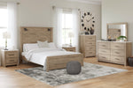 Senniberg Light Brown/White with Sconces Panel Bedroom Set