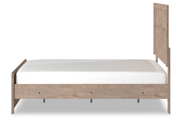Senniberg Light Brown/White Full Panel Bed -  - Luna Furniture