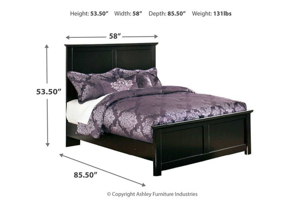Maribel Black Full Panel Bed -  - Luna Furniture