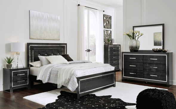Kaydell Black LED Panel Bedroom Set - Luna Furniture